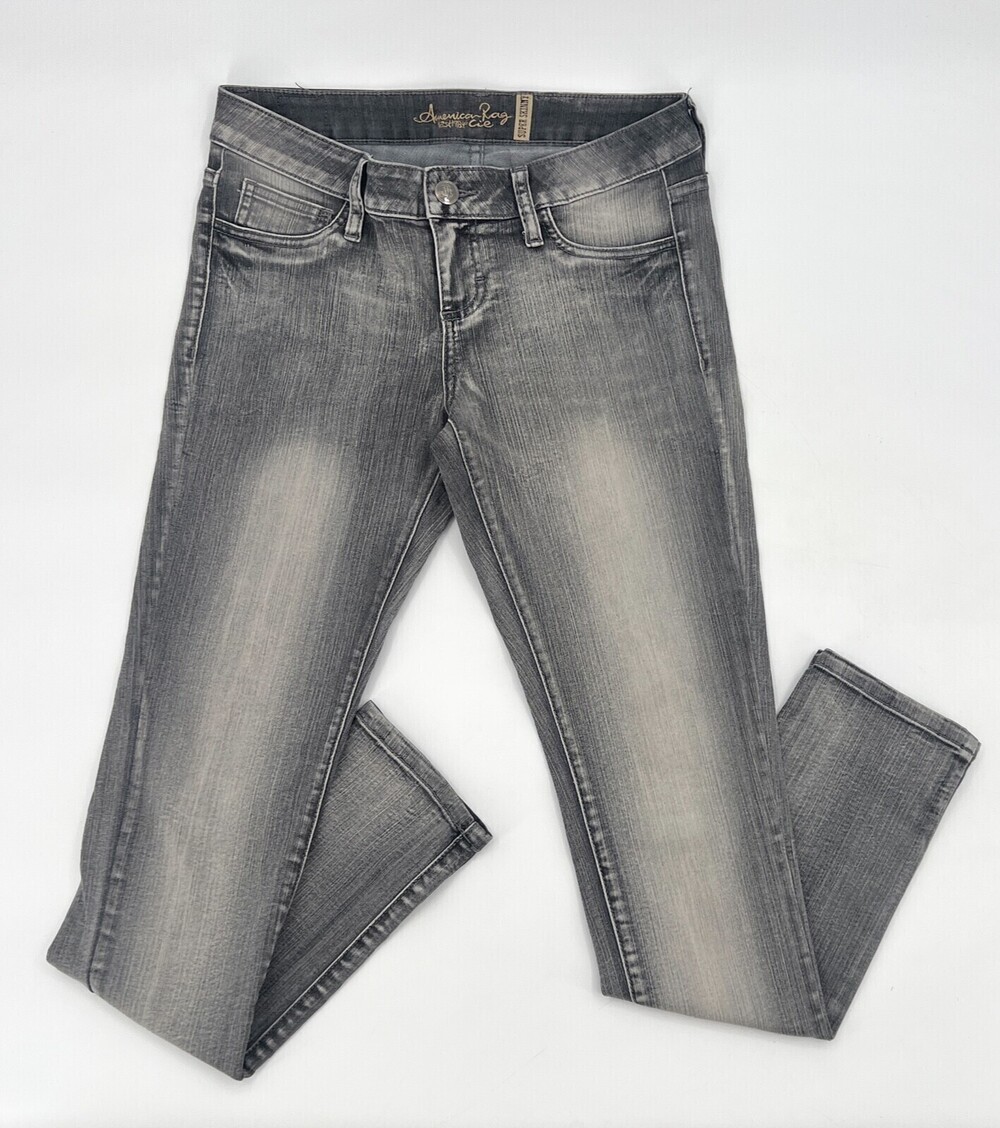 American Rag Cie Jeans Women Teens 5S Gray Faded Super Skinny Low Rise